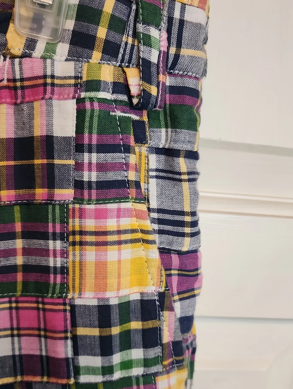 Tailor New York Madras Quilt Plaid Golf, Any Occcasion Pants, Pink, Green, Navy - Picture 5 of 12